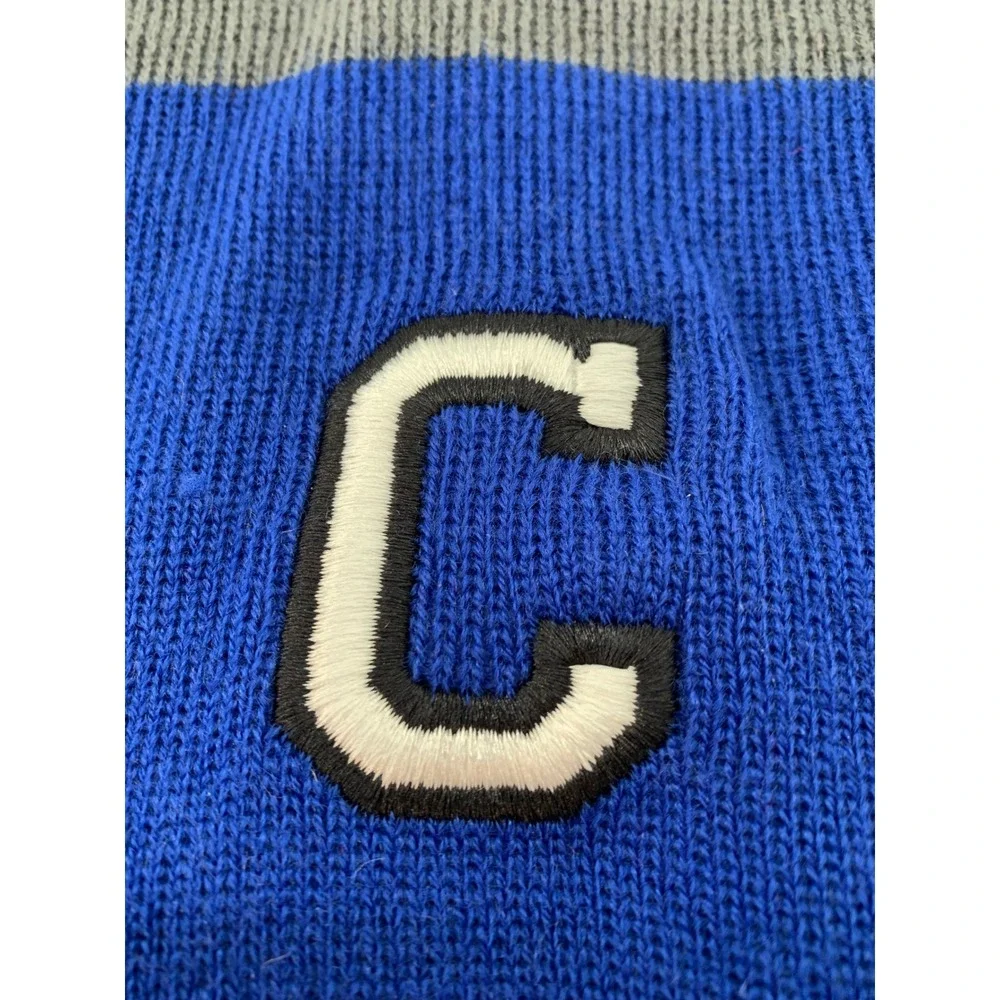 Holloway Men's Royal‎ Blue Gray White C Letter Rib Knit Tassel Scarf One Size